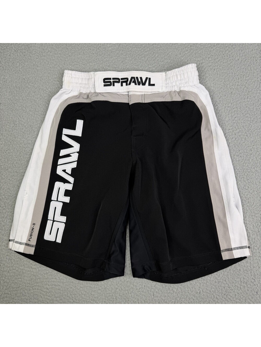 SPRAWL MMA  Jiu Jitsu Training Fusion-S Black White Shorts Size 32 x 10
